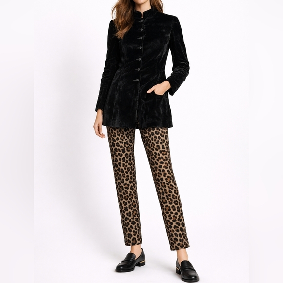 Casual Corner Jackets & Blazers - VINTAGE CASUAL CORNER Velvet Jacket | Medium | Black | 90s Tailored Quiet Luxury